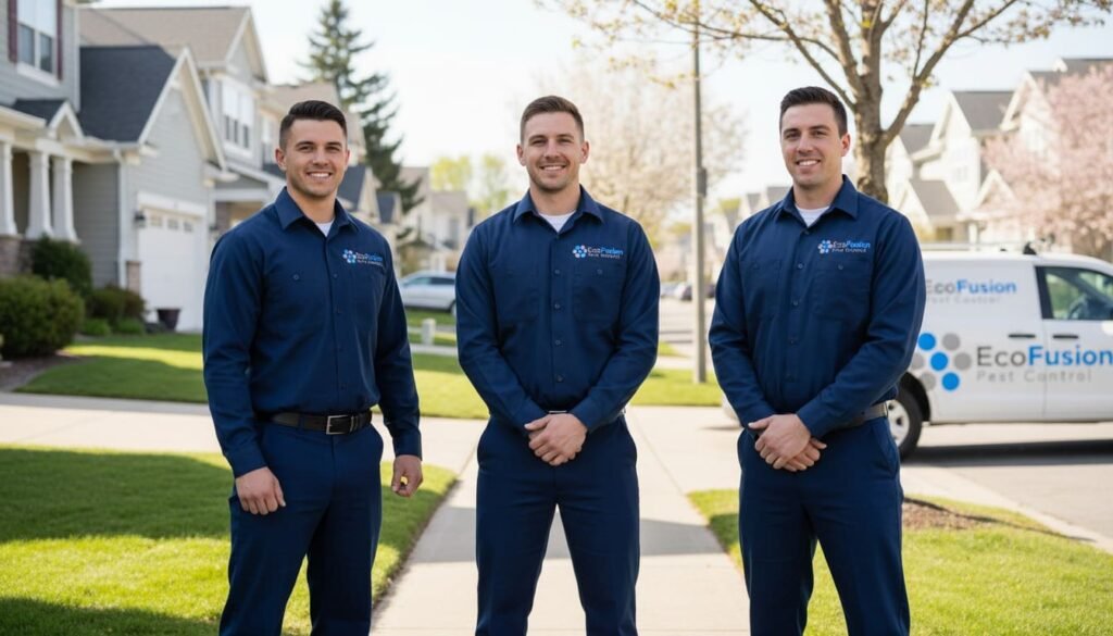 EcoFusion Exterminators after successfully completing pest treatment